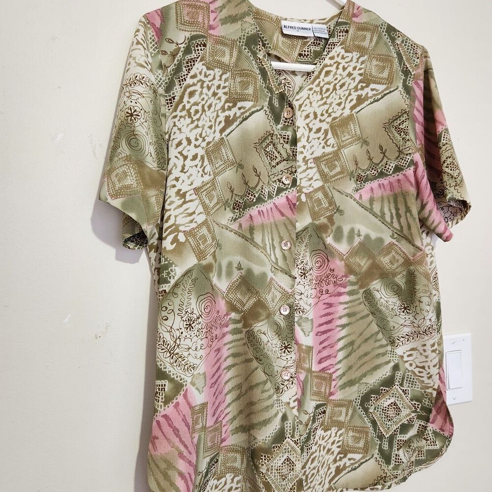 Alfred Dunner Blouse For Women Size 12 Lightweight Short Sleeve